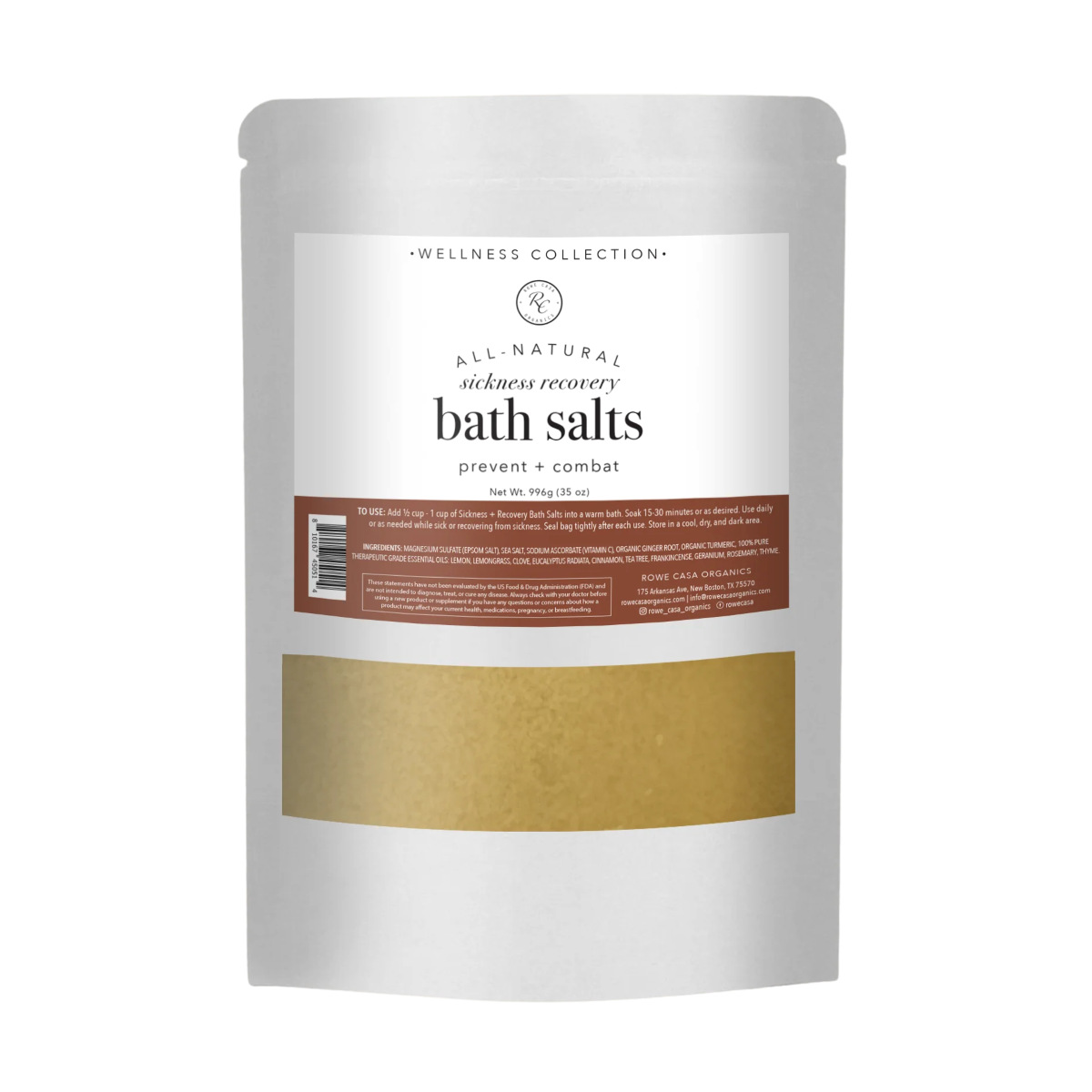 Rowe Casa Organics | Sickness Recovery Bath Salts | 35 oz