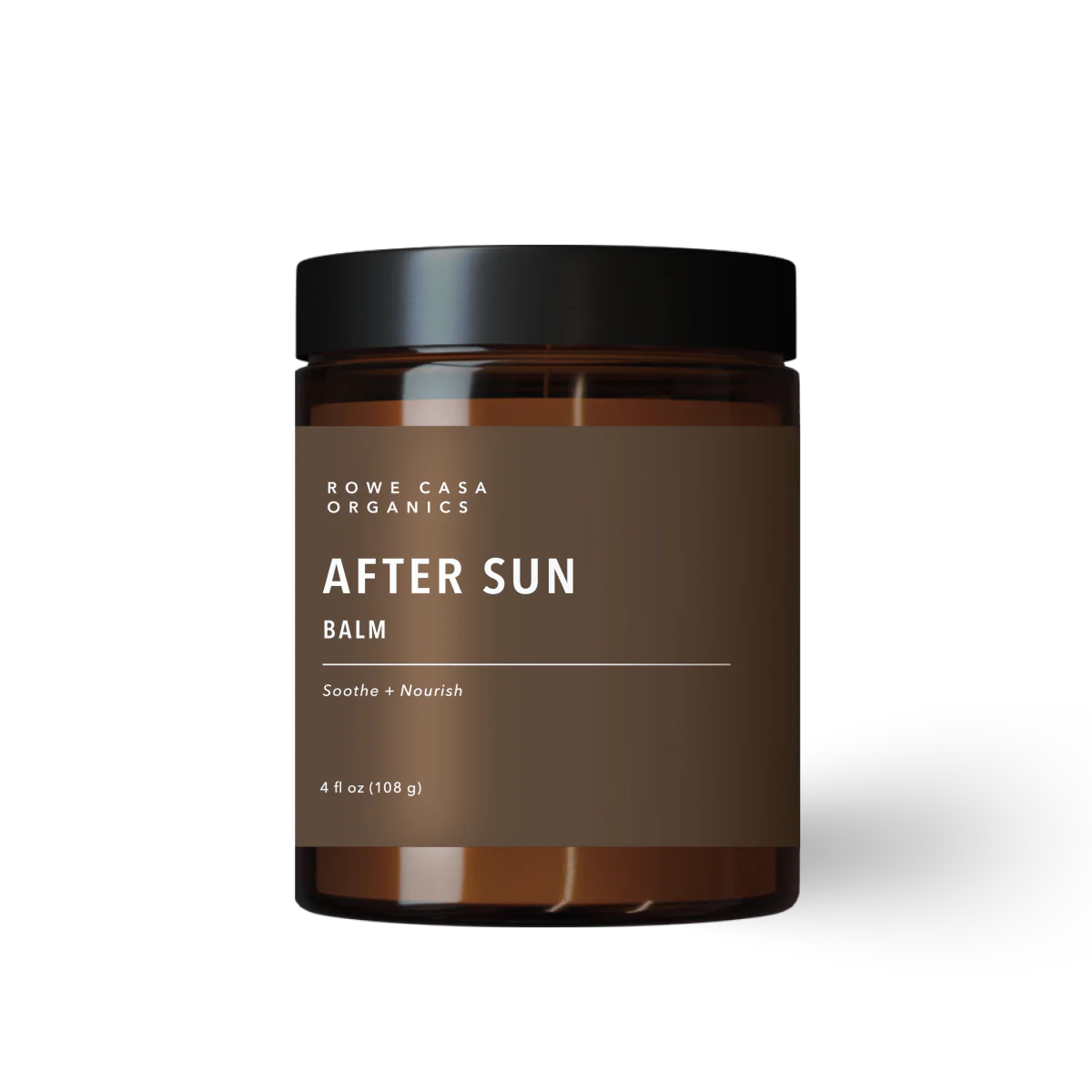 Jar of 'After Sun' balm by Rowe Casa Organics on a white background