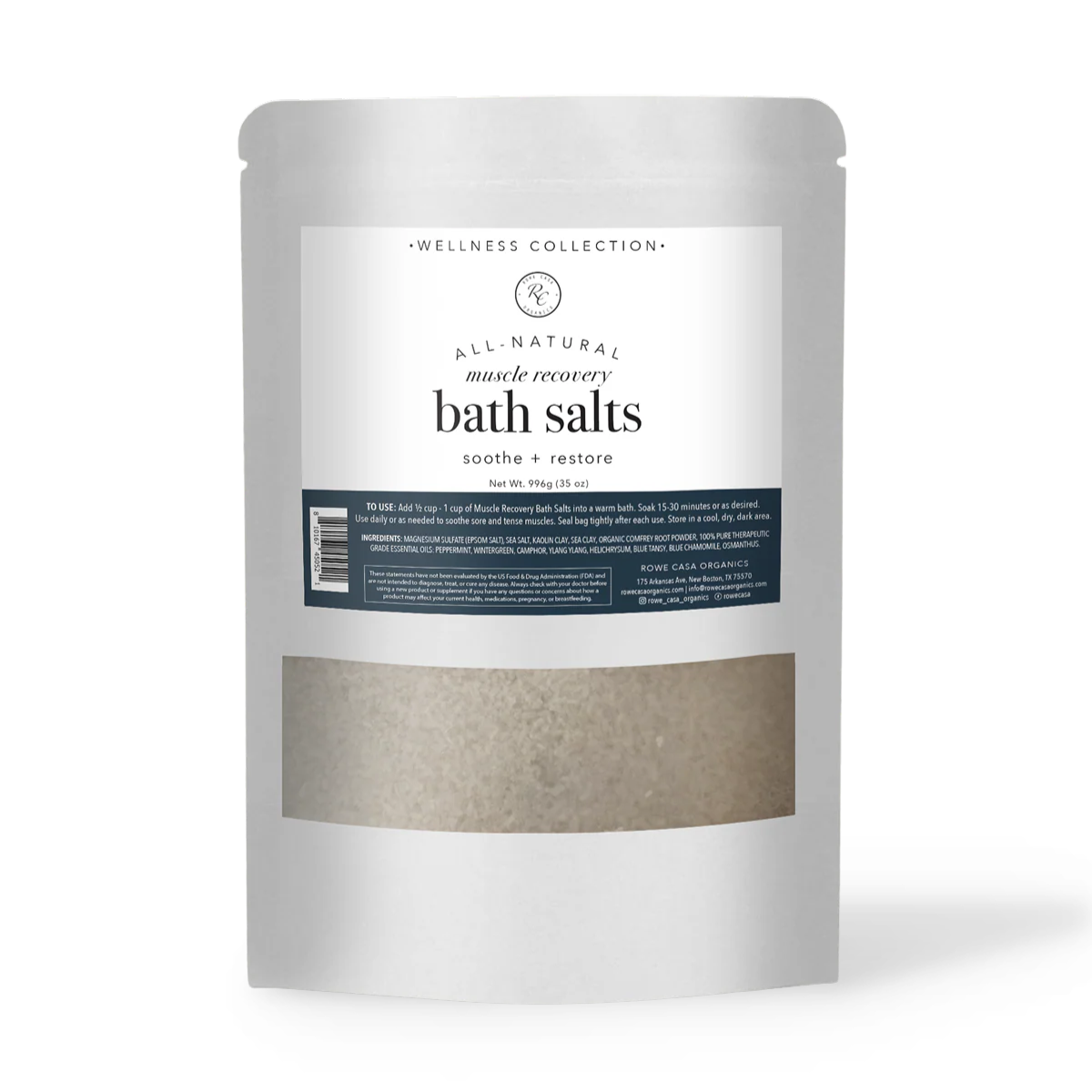 Rowe Casa Organics | Muscle Recovery Bath Salts | 35 oz