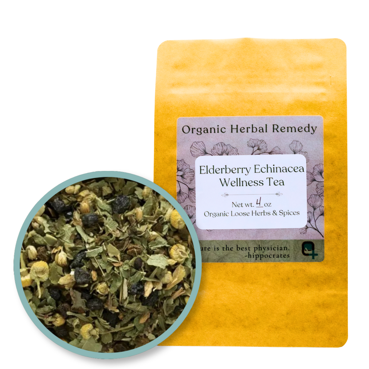 Quinn's Apothecary | Elderberry Echinacea Wellness Tea | 4 oz