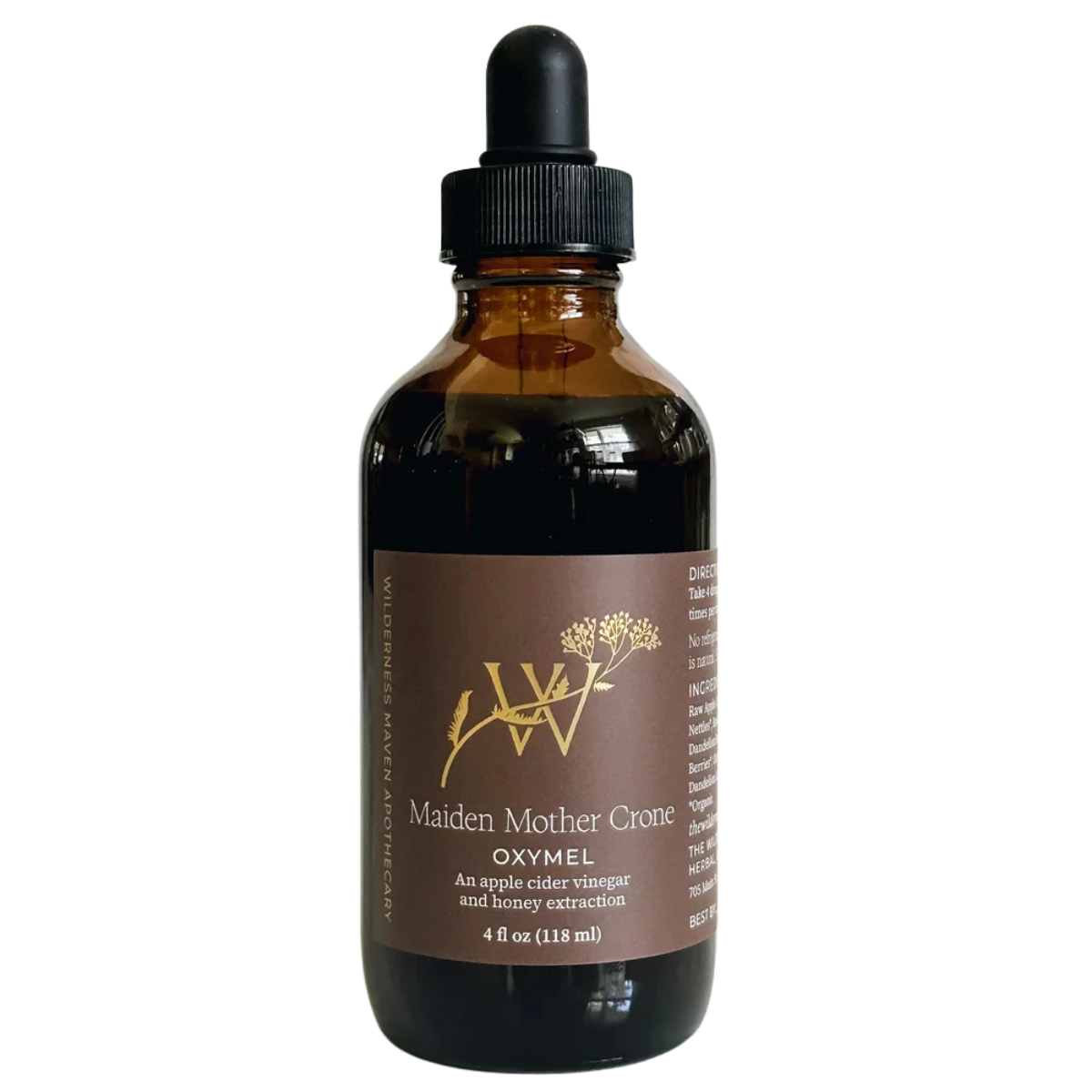 Wilderness Maven Apothecary | Maiden Mother Crone Oxymel | 4 oz